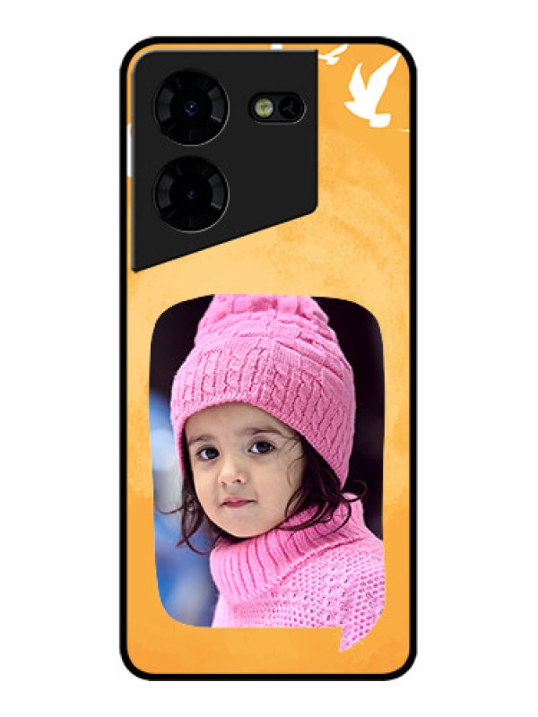 Custom Tecno Pova 5 Pro 5G Custom Metal Phone CaseWater Color Design With Bird Icons