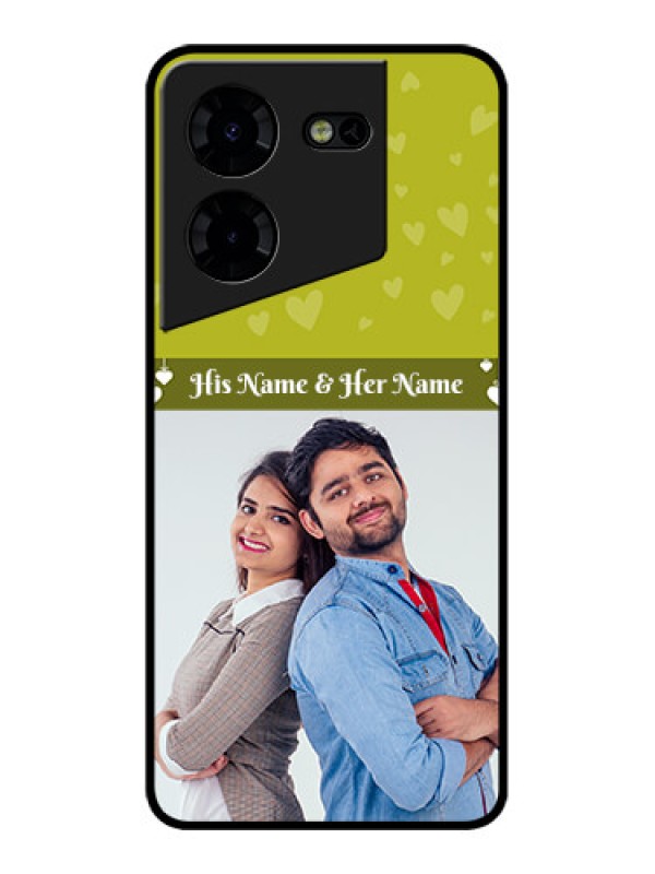 Custom Tecno Pova 5 Pro 5G Custom Metal Phone CaseYou and Me Heart Design