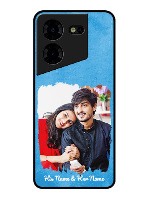 Custom Tecno Pova 5 Pro 5G Custom Metal Phone CaseBlue Color Vintage Design