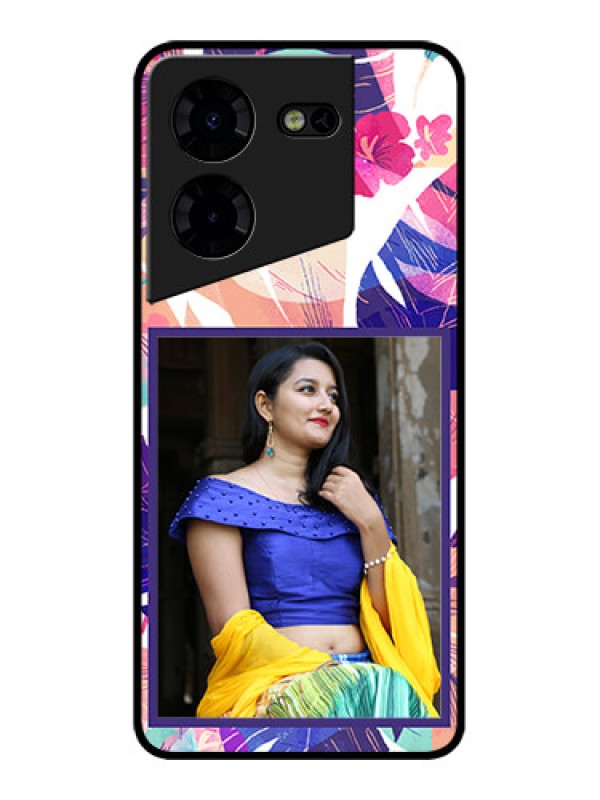 Custom Tecno Pova 5 Pro 5G Custom Metal Phone CaseAbstract Floral Design