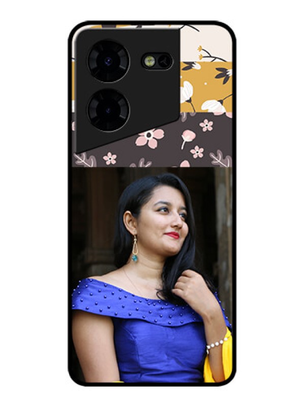 Custom Tecno Pova 5 Pro 5G Custom Metal Phone CaseStylish Floral Design