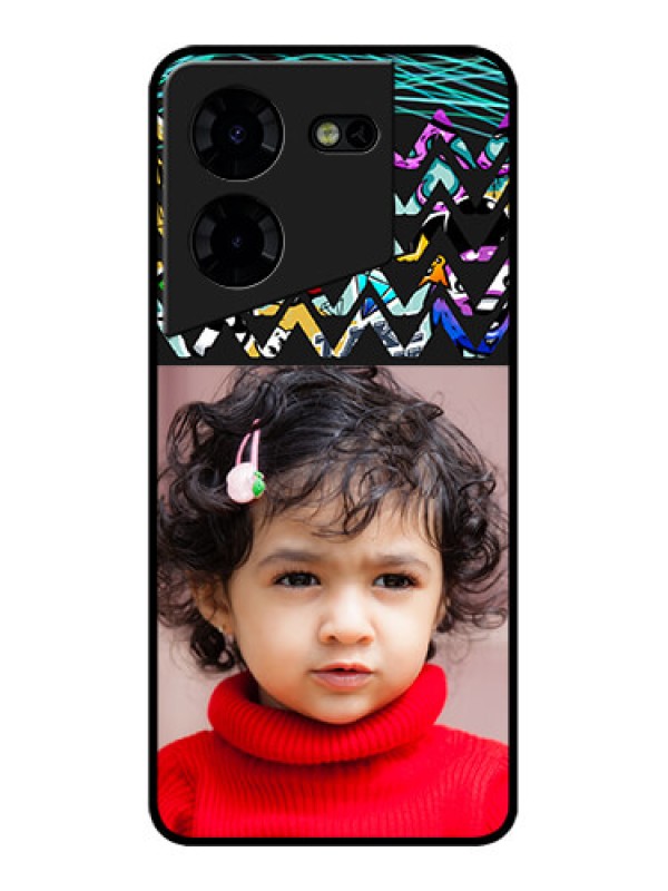 Custom Tecno Pova 5 Pro 5G Custom Metal Phone CaseNeon Abstract Design