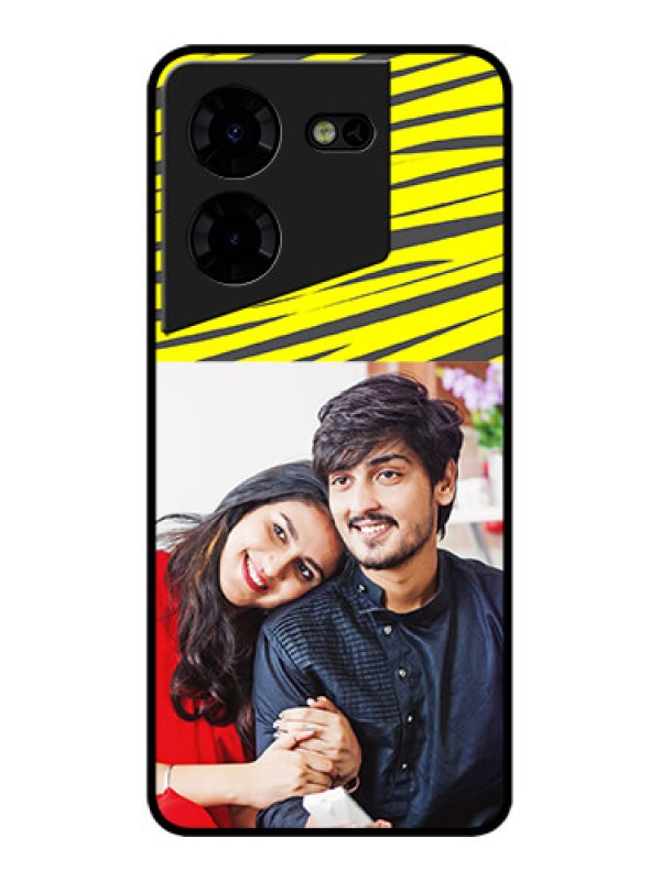 Custom Tecno Pova 5 Pro 5G Custom Metal Phone CaseYellow Abstract Design