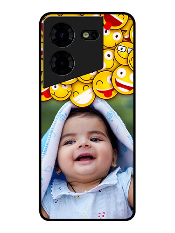 Custom Tecno Pova 5 Pro 5G Custom Metal Phone CaseWith Smiley Emoji Design