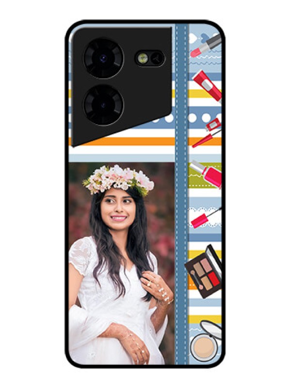 Custom Tecno Pova 5 Pro 5G Custom Metal Phone CaseMakeup Icons Design