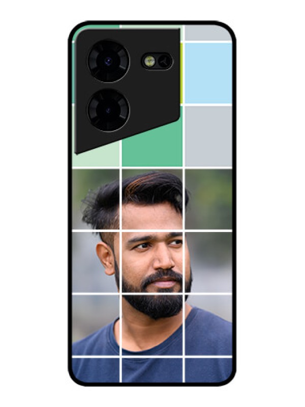 Custom Tecno Pova 5 Pro 5G Custom Metal Phone CaseWith White Box Pattern