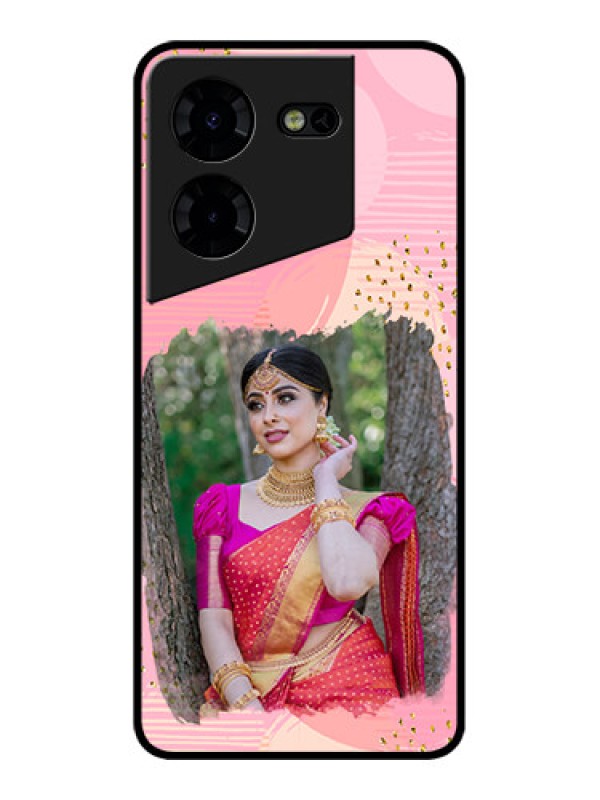 Custom Tecno Pova 5 Pro 5G Custom Metal Phone CaseGold Glitter Splash Design