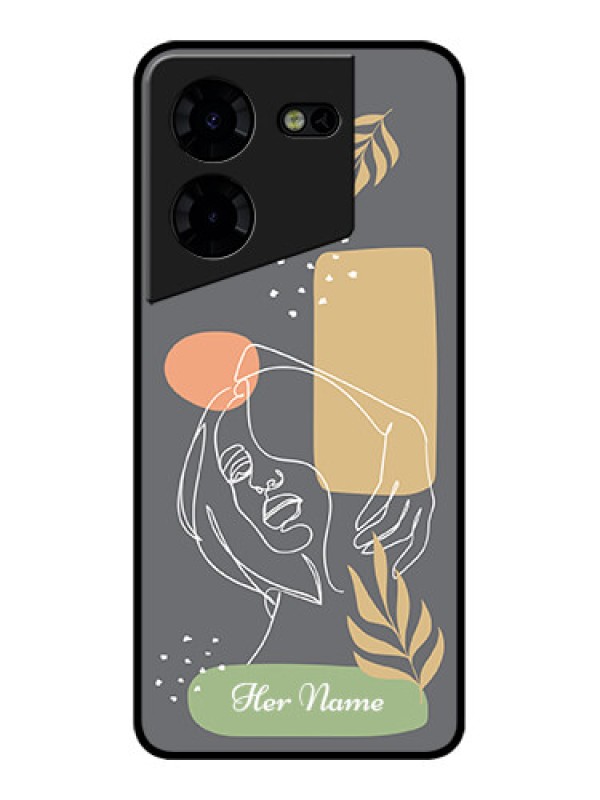Custom Tecno Pova 5 Pro 5G Custom Metal Phone CaseGazing Woman Line Art Design