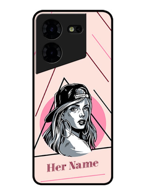 Custom Tecno Pova 5 Pro 5G Custom Metal Phone CaseRockstar Girl Design