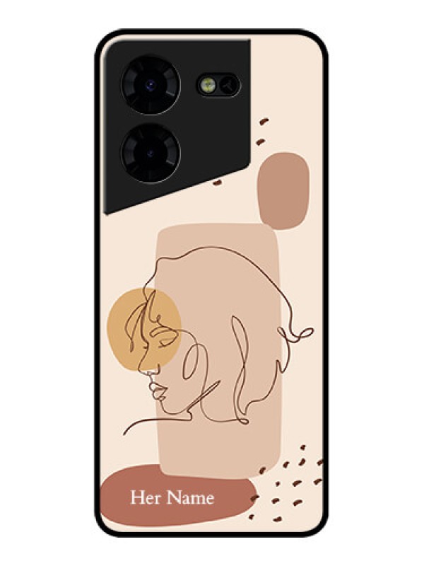 Custom Tecno Pova 5 Pro 5G Custom Metal Phone CaseCalm Woman Line Art Design