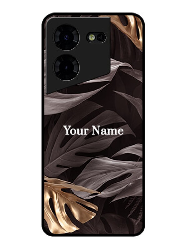 Custom Tecno Pova 5 Pro 5G Custom Metal Phone CaseWild Leaves Digital Paint Design