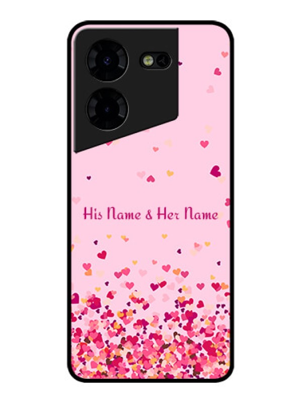Custom Tecno Pova 5 Pro 5G Custom Metal Phone CaseFloating Hearts Design