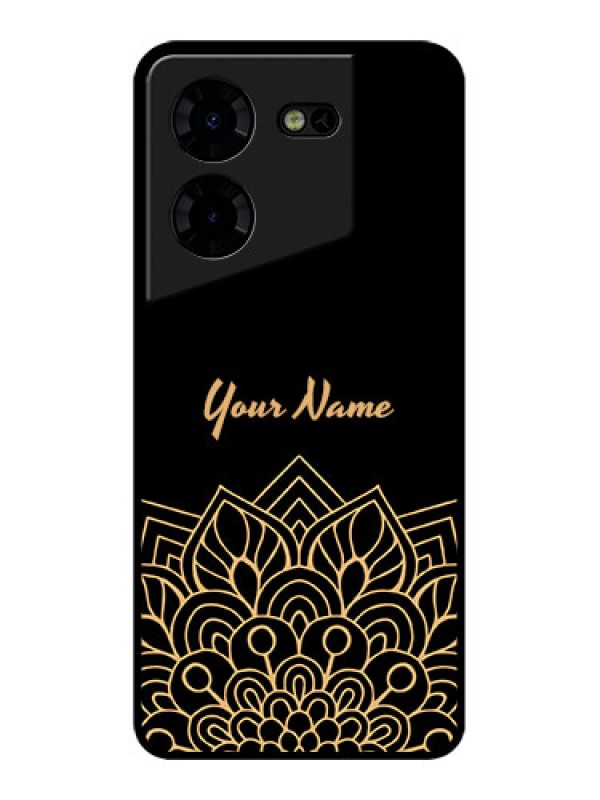 Custom Tecno Pova 5 Pro 5G Custom Metal Phone CaseGolden Mandala Design