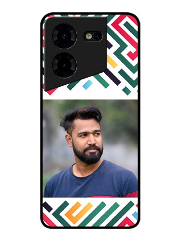Custom Tecno Pova 5 Pro 5G Custom Metal Phone CaseColorful Maze Pattern Design