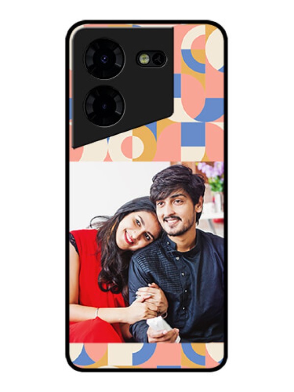 Custom Tecno Pova 5 Pro 5G Custom Metal Phone CaseSemi - Circle Maze Pattern Design