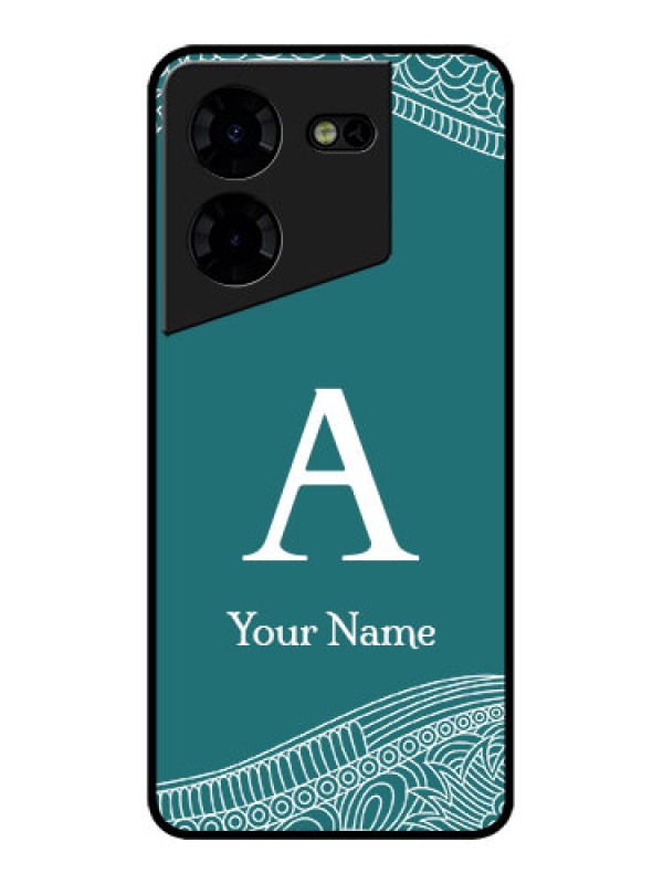 Custom Tecno Pova 5 Pro 5G Custom Metal Phone CaseLine Art Pattern With Custom Name Design