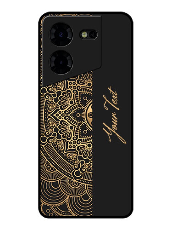 Custom Tecno Pova 5 Pro 5G Custom Metal Phone CaseMandala Art With Custom Text Design