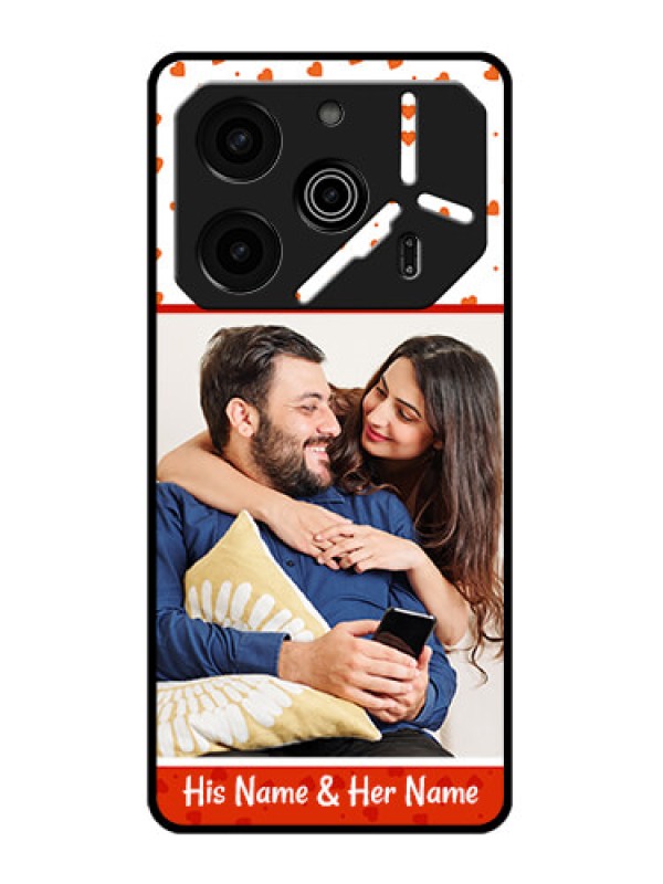 Custom Tecno Pova 6 Pro 5G Custom Metal Phone CaseOrange Love Symbol Design