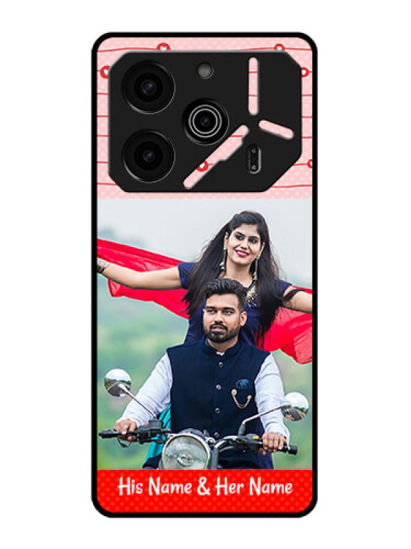 Custom Tecno Pova 6 Pro 5G Custom Metal Phone CaseRed Pattern Case Design