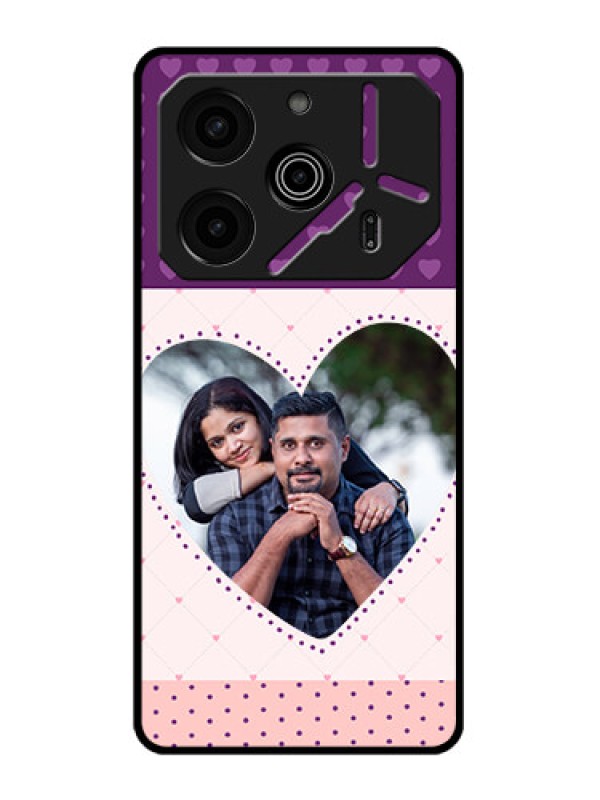 Custom Tecno Pova 6 Pro 5G Custom Metal Phone CaseViolet Love Dots Design