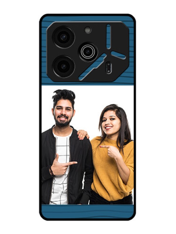 Custom Tecno Pova 6 Pro 5G Custom Metal Phone CaseBlue Pattern Cover Design