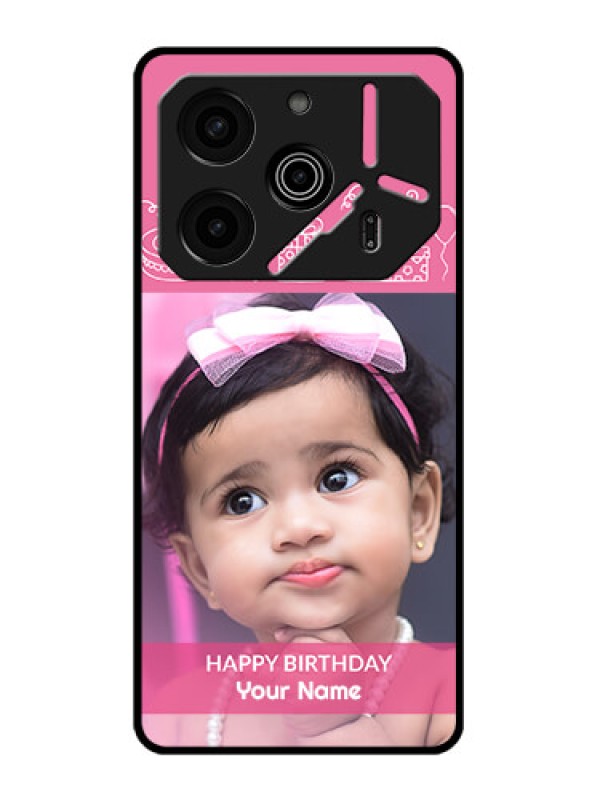 Custom Tecno Pova 6 Pro 5G Custom Metal Phone CaseWith Birthday Line Art Design