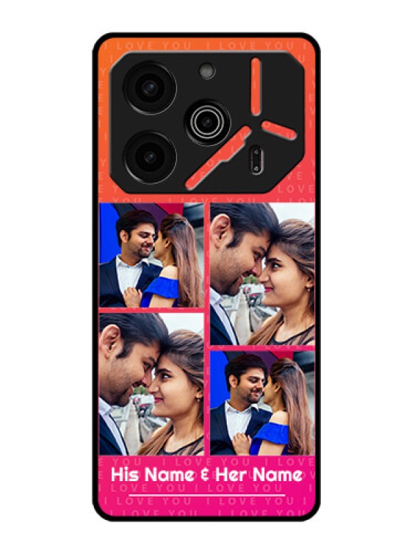 Custom Tecno Pova 6 Pro 5G Custom Metal Phone CaseI Love You Pink Design