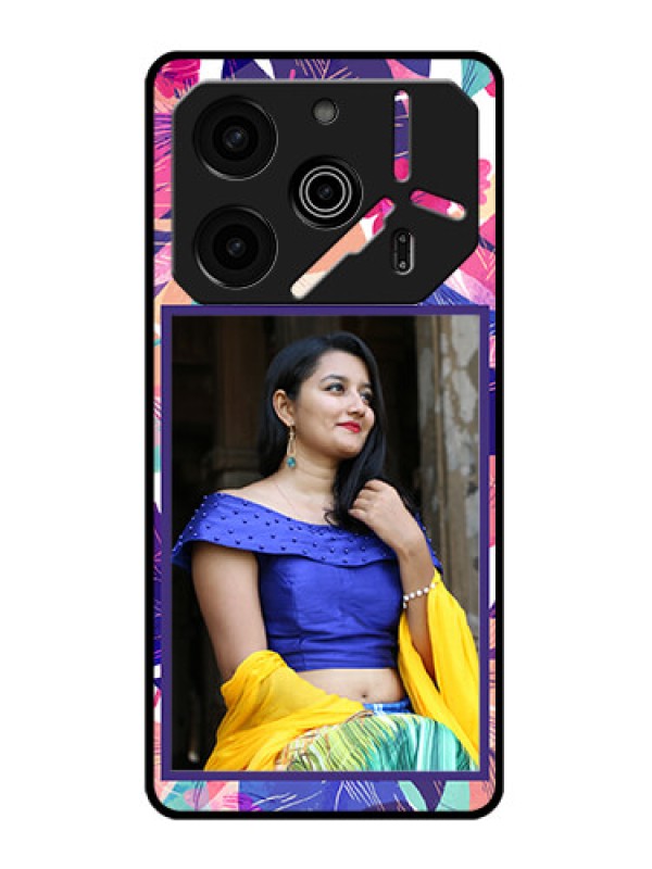 Custom Tecno Pova 6 Pro 5G Custom Metal Phone CaseAbstract Floral Design