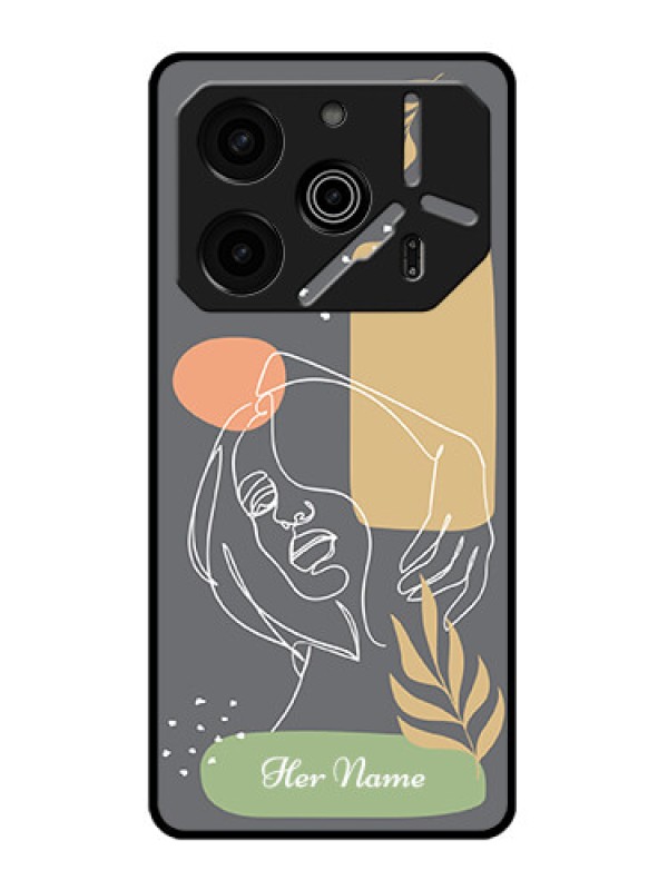 Custom Tecno Pova 6 Pro 5G Custom Metal Phone CaseGazing Woman Line Art Design