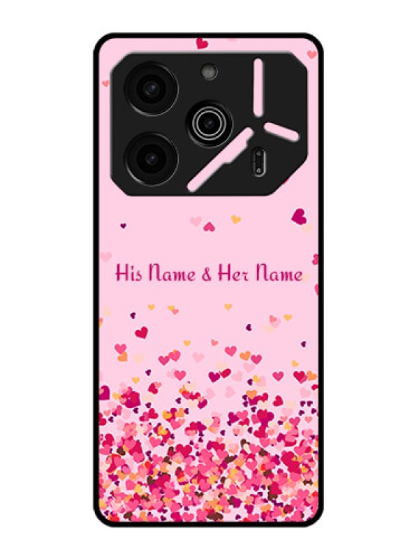 Custom Tecno Pova 6 Pro 5G Custom Metal Phone CaseFloating Hearts Design