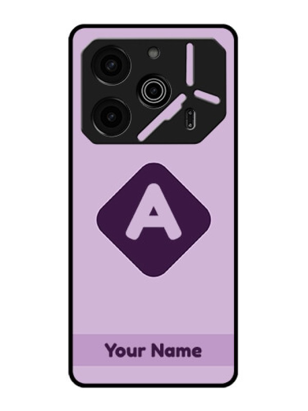 Custom Tecno Pova 6 Pro 5G Custom Metal Phone CaseCustom Letter In Curved Badge Design