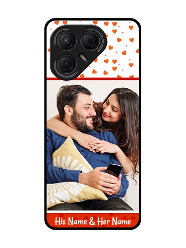 Custom Tecno Pova 7 5G Custom Metal Phone Case - Orange Love Symbol Design