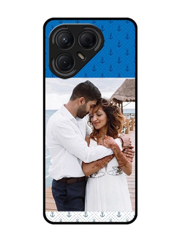 Custom Tecno Pova 7 5G Custom Metal Phone Case - Blue Anchors Design