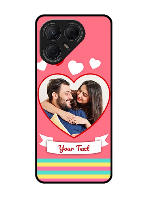 Custom Tecno Pova 7 5G Custom Metal Phone Case - Love Shapes Doodle Design