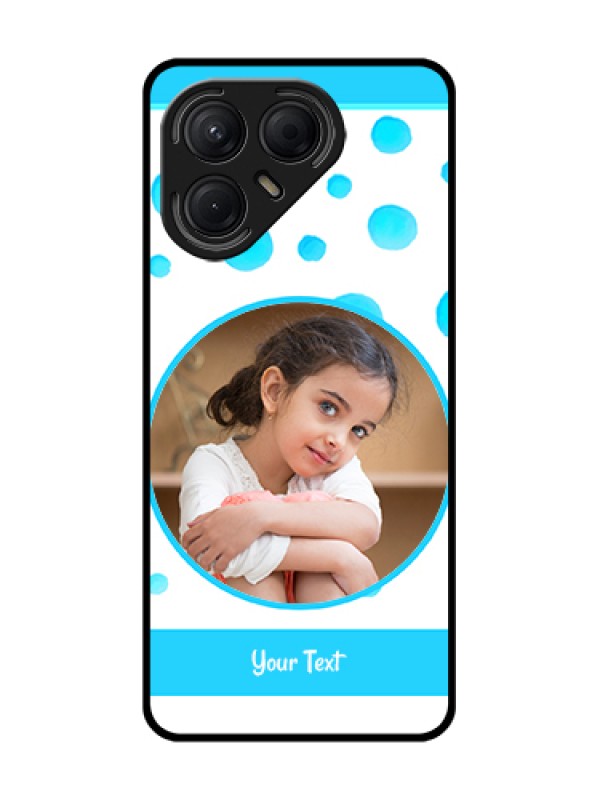 Custom Tecno Pova 7 5G Custom Metal Phone Case - Blue Bubbles Pattern Design