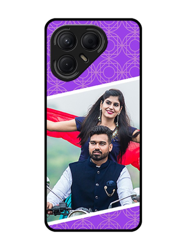 Custom Tecno Pova 7 5G Custom Metal Phone Case - Violet Color Pattern Design