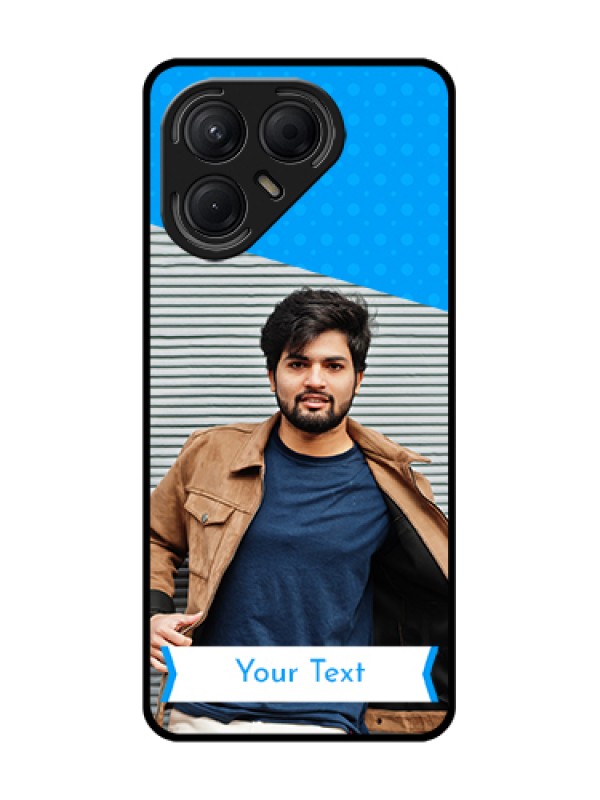 Custom Tecno Pova 7 5G Custom Metal Phone Case - Simple Blue Color Design