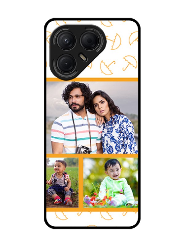 Custom Tecno Pova 7 5G Custom Metal Phone Case - Yellow Pattern Design