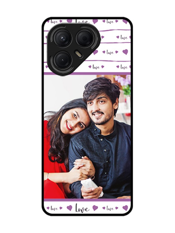 Custom Tecno Pova 7 5G Custom Metal Phone Case - Couples Heart Design