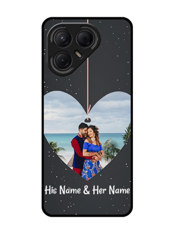 Custom Tecno Pova 7 5G Custom Metal Phone Case - Hanging Heart Design