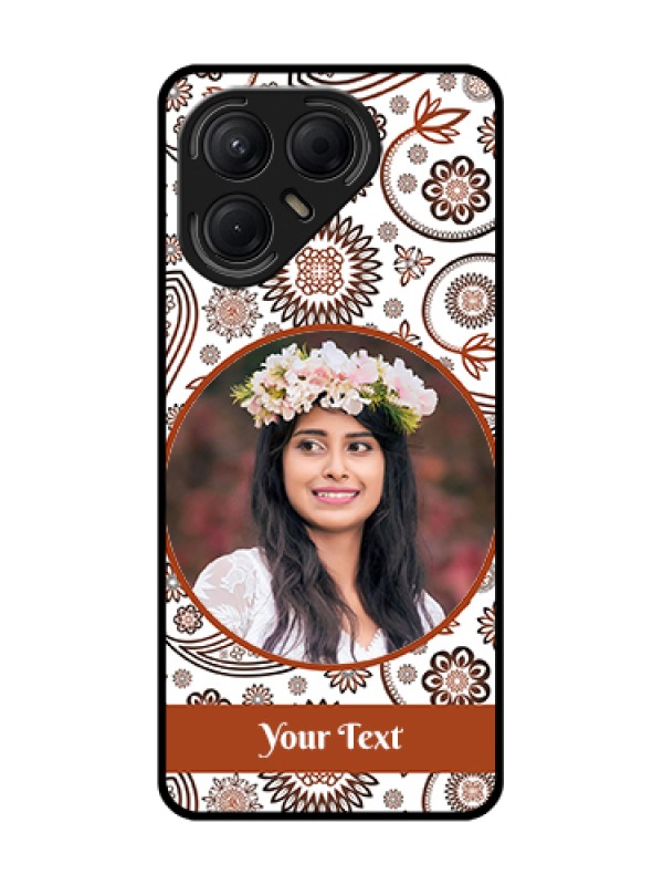 Custom Tecno Pova 7 5G Custom Metal Phone Case - Abstract Flower Design