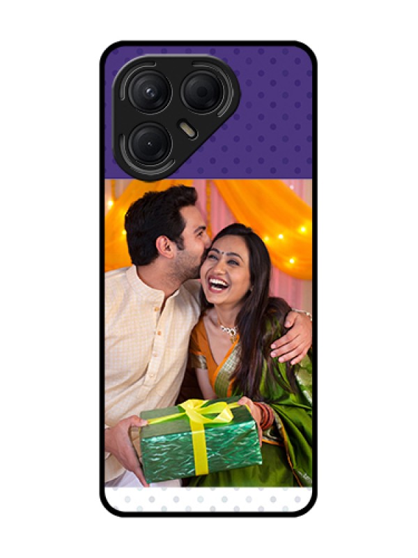 Custom Tecno Pova 7 5G Custom Metal Phone Case - Violet Colored Pattern Design