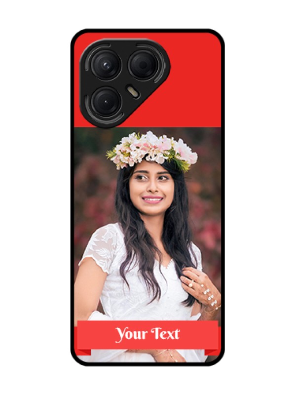 Custom Tecno Pova 7 5G Custom Metal Phone Case - Simple Red Color Design