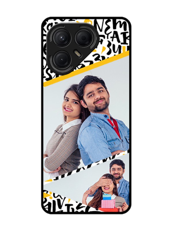 Custom Tecno Pova 7 5G Custom Metal Phone Case - Letters Pattern Design