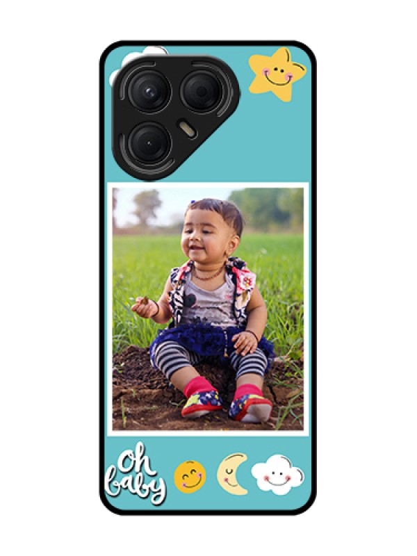 Custom Tecno Pova 7 5G Custom Metal Phone Case - Smiley Kids Stars Design