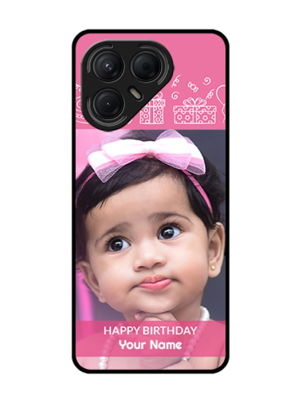 Custom Tecno Pova 7 5G Custom Metal Phone Case - With Birthday Line Art Design
