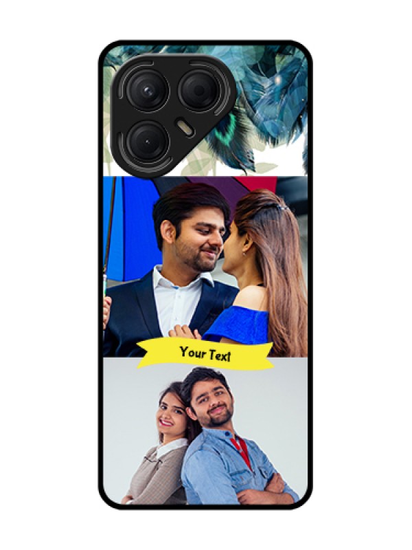 Custom Tecno Pova 7 5G Custom Metal Phone Case - Image With Boho Peacock Feather Design