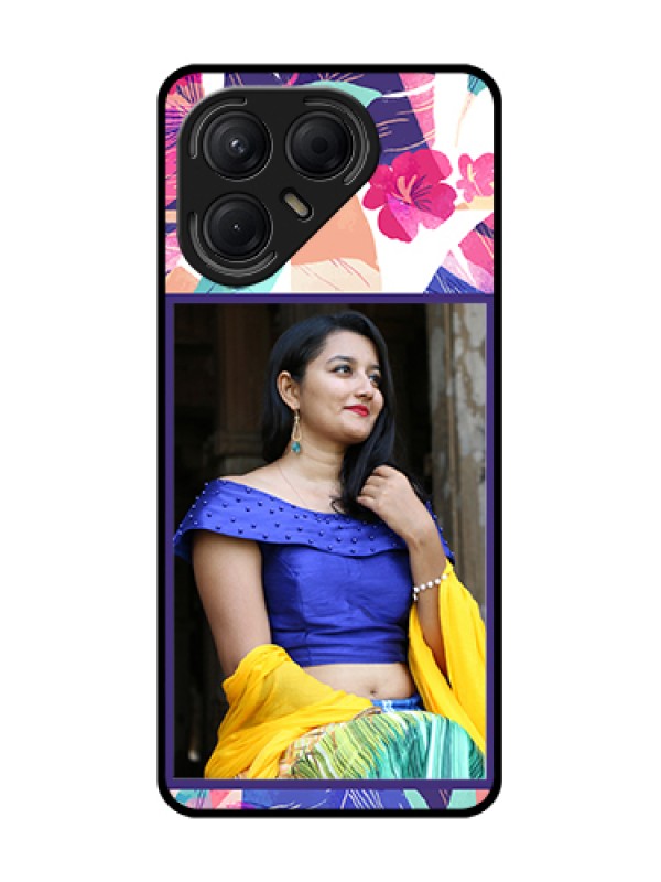 Custom Tecno Pova 7 5G Custom Metal Phone Case - Abstract Floral Design