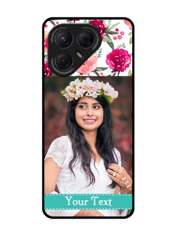 Custom Tecno Pova 7 5G Custom Metal Phone Case - Water Colors Floral Design