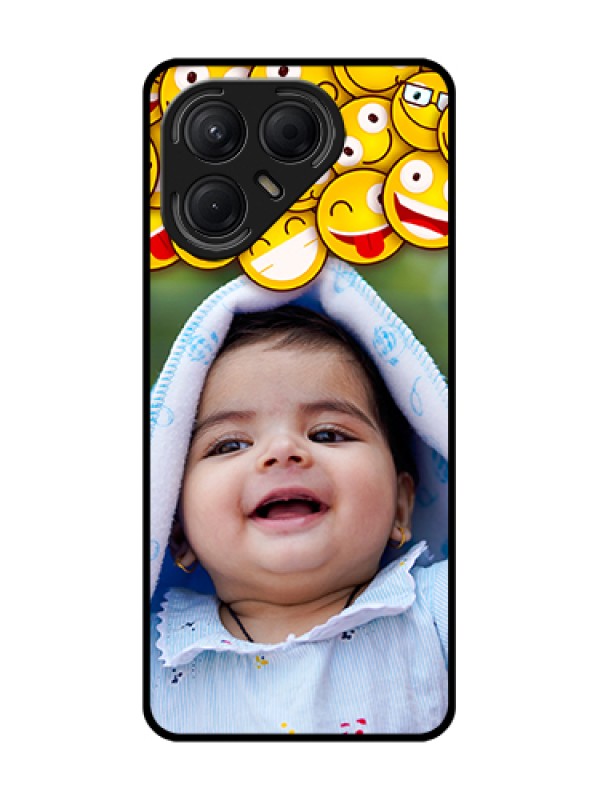 Custom Tecno Pova 7 5G Custom Metal Phone Case - With Smiley Emoji Design